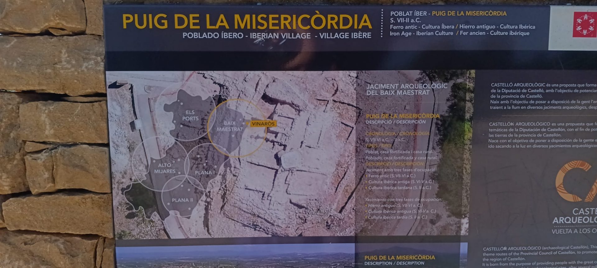 cartel del poblado ibero de Vinaroz