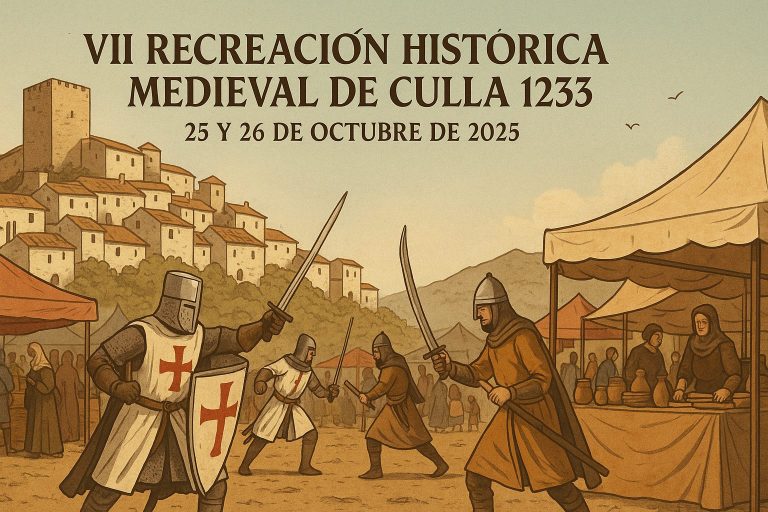 Recreación Histórica Medieval en Culla con batallas, mercado y ambientación templaria.