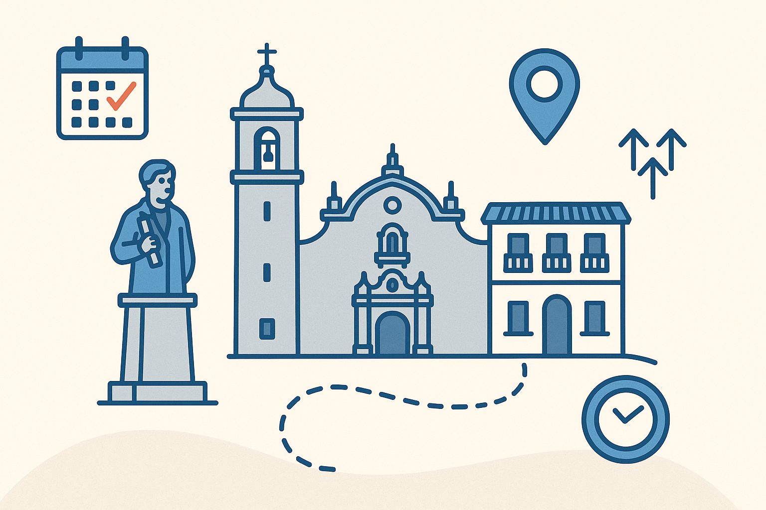 Ilustración del casco antiguo de Cinctorres para la Ruta Urbana guiada
