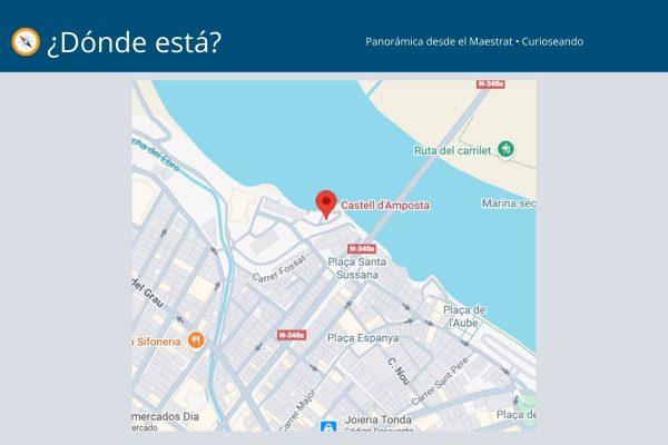 Mapa del Castell d’Amposta en el Maestrat, cómo llegar