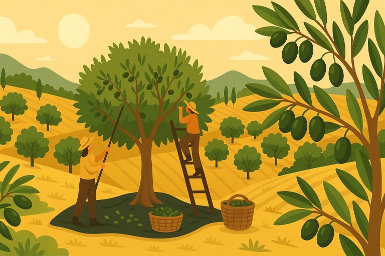 Paisaje de olivares en el interior del Montsià al atardecer, imagen de la Feria del Aceite de Santa Bárbara 2025.