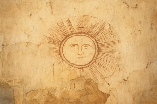 Ilustración digital basada en un grafiti histórico del interior de la Torre de Cálig.