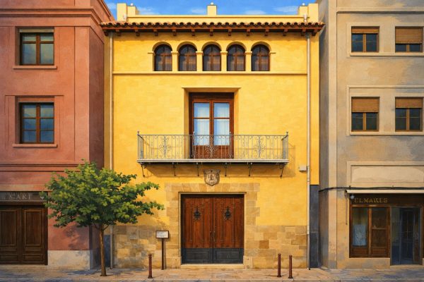 Ilustración de la Casa Membrillera de Vinaròs, edificio modernista destacado del patrimonio urbano de la ciudad
