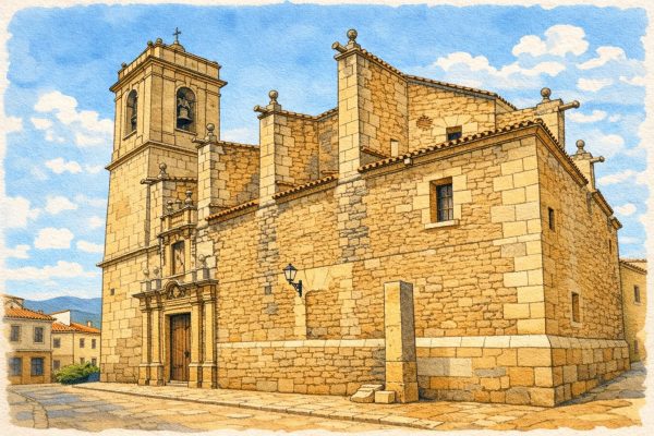 Ilustración de la iglesia de San Lorenzo de Càlig, templo histórico del interior del Maestrat
