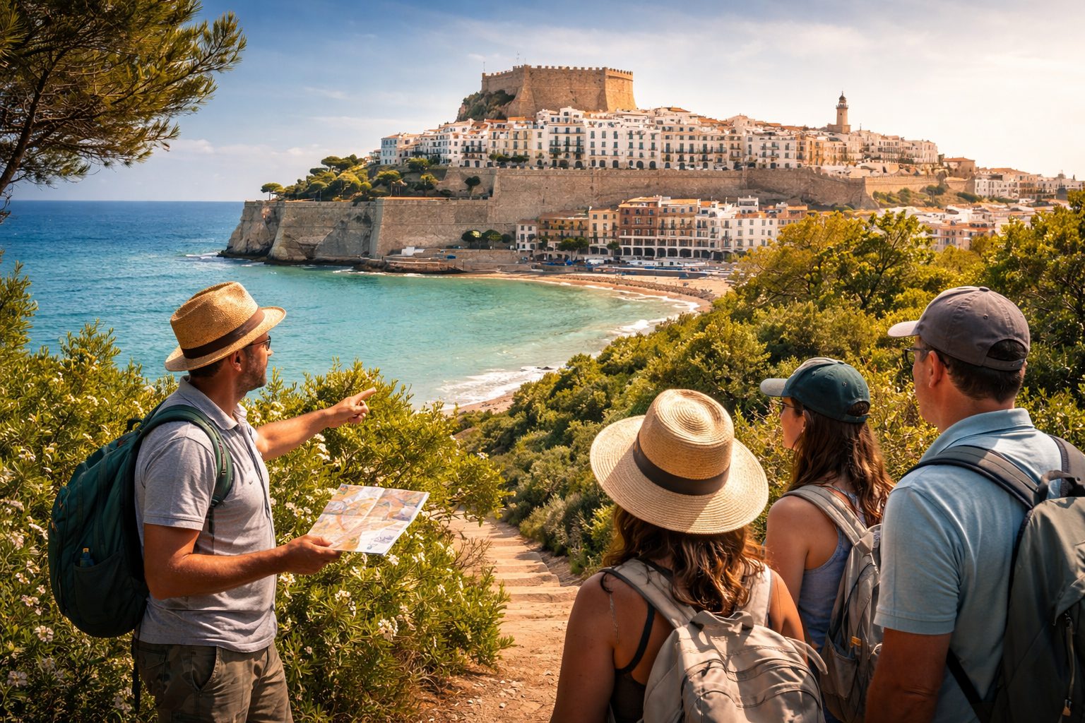 Visita guiada en Peñíscola con vistas al castillo y entorno natural de la Sierra de Irta
