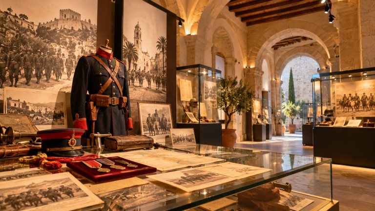 Ilustración de una exposición histórica sobre el Regimiento Tetuán en Càti.