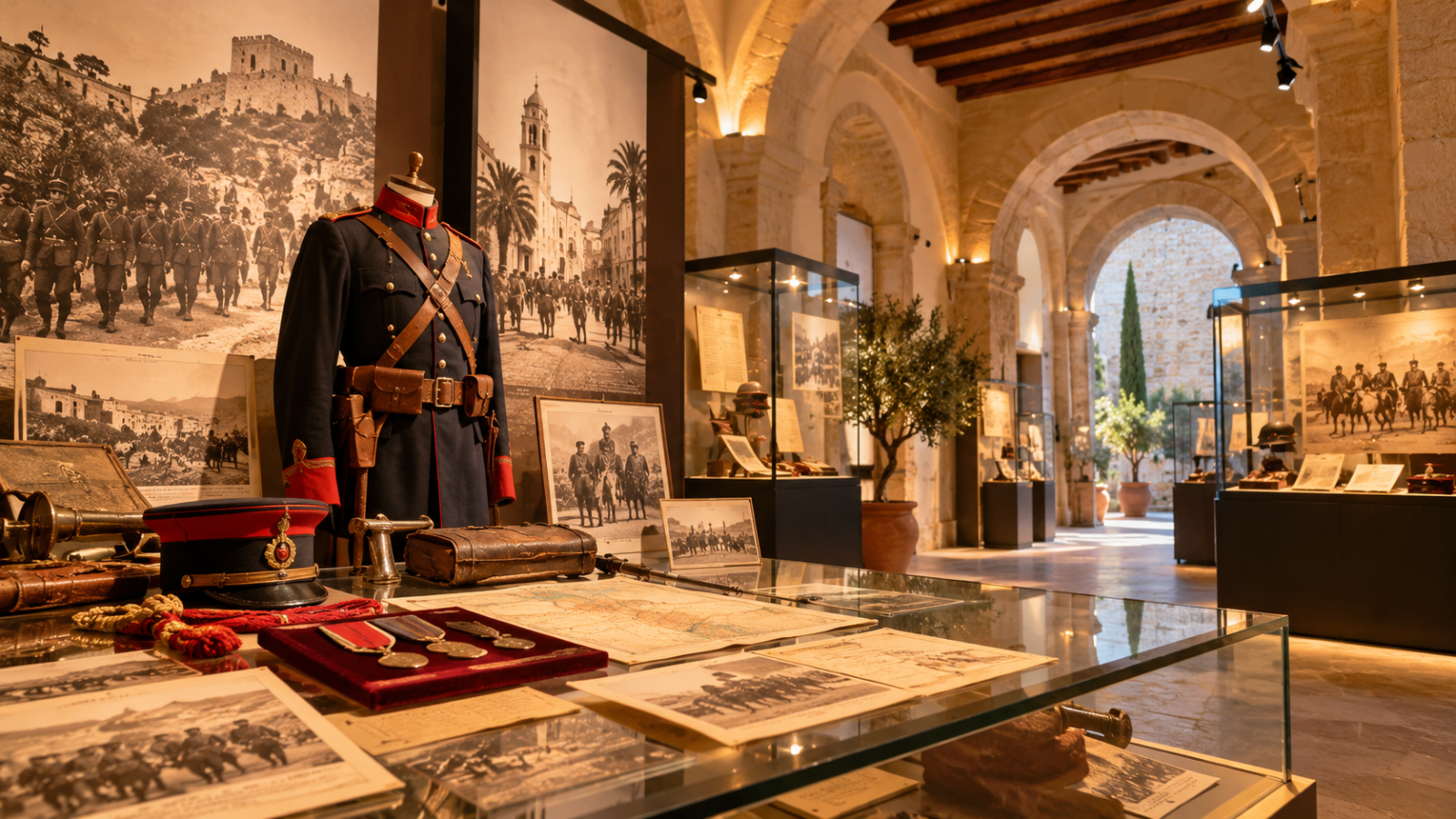 Ilustración de una exposición histórica sobre el Regimiento Tetuán en Càti.